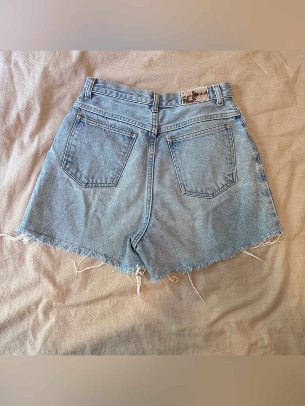 Vintage Light Wash Denim Shorts Cotton High Rise Waist Hunt Club Size 10 Blue